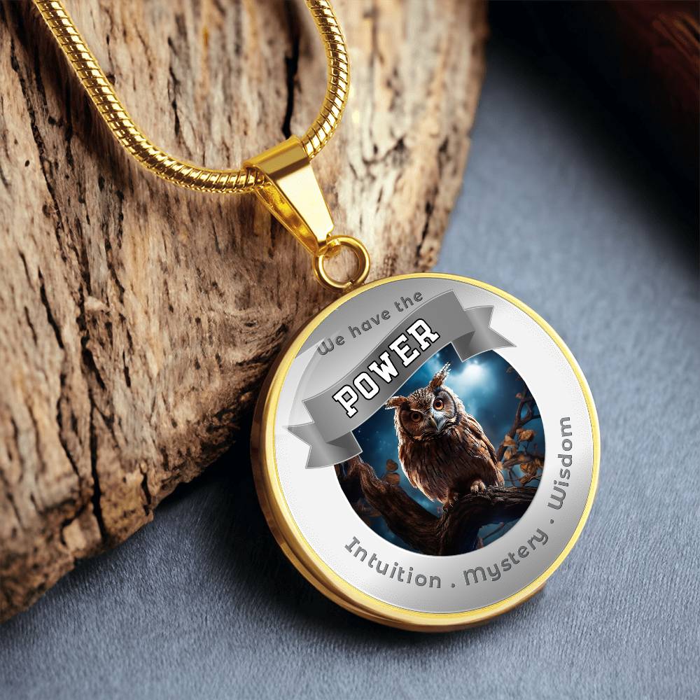 Owl - Power Animal Affirmation Necklace - Intuition Mystery Wisdom- More Than CharmsMore Than Charms