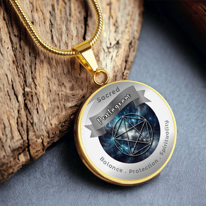 Pentagram - Balance Protection Spirituality - Affirmation Necklace - More Than CharmsMore Than Charms