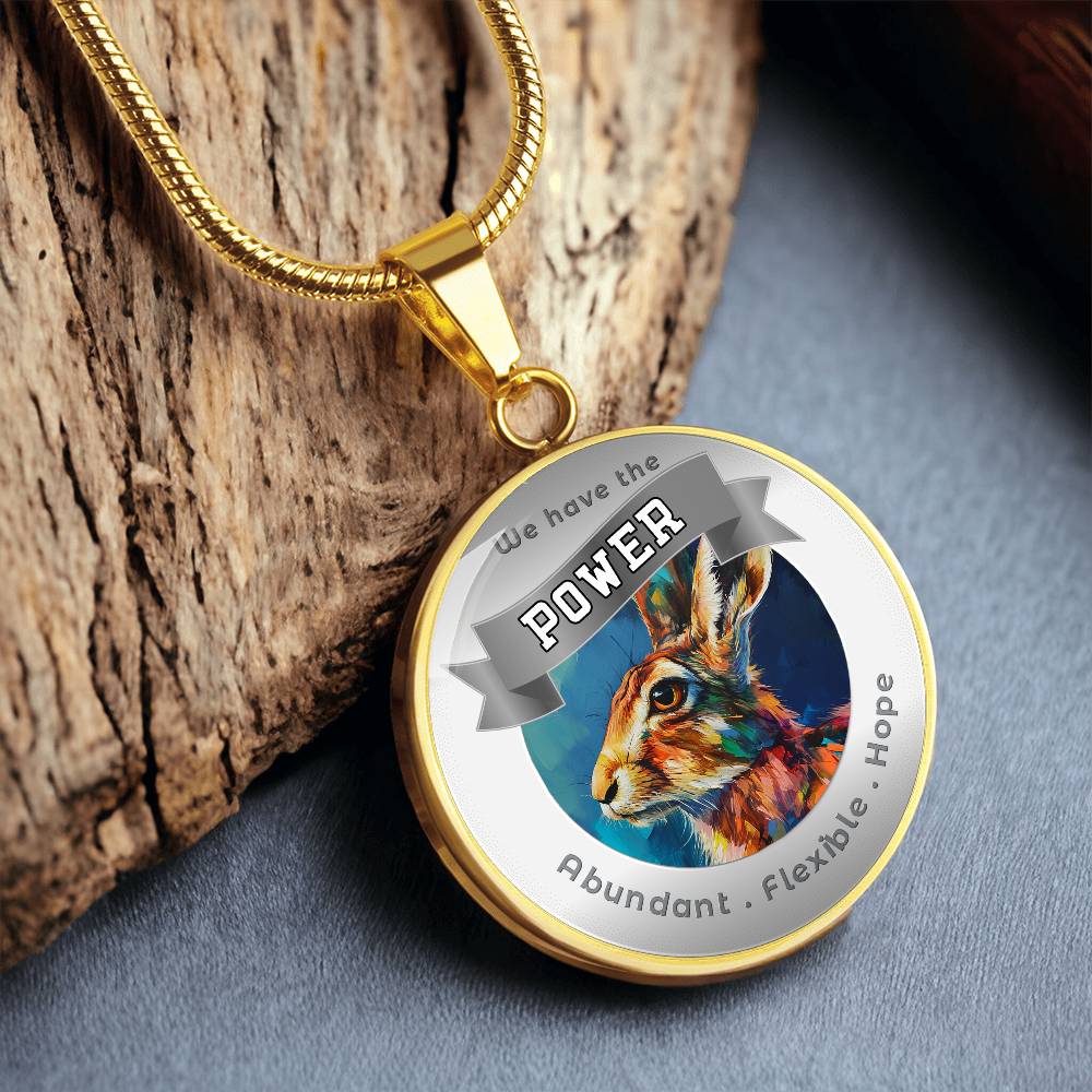 Rabbit - Power Animal Affirmation Necklace - Abundant Flexible Hope - More Than CharmsMore Than Charms