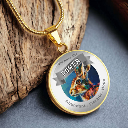 Rabbit - Power Animal Affirmation Necklace - Abundant Flexible Hope - More Than CharmsMore Than Charms