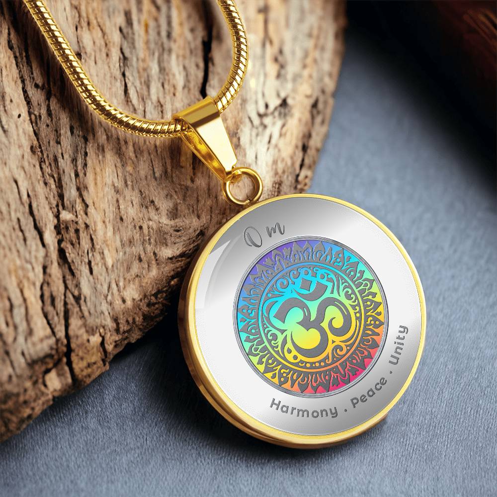 Om - Harmony Peace Unity - Affirmation Necklace - More Than CharmsMore Than Charms