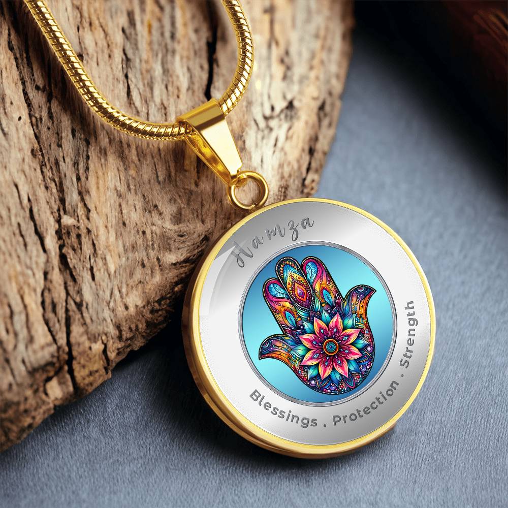 Hamsa - Protection Strength Blessings. - Affirmation Necklace - More Than CharmsMore Than Charms