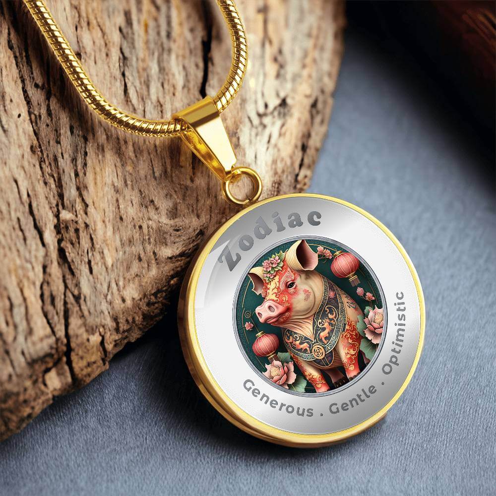 Pig - Chinese Zodiac - Affirmation Necklace - More Than CharmsMore Than Charms