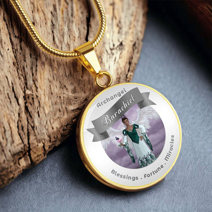 Archangel Barachiel - Affirmation Necklace For Blessings, Good Fortune & Miracles - More Than CharmsMore Than Charms