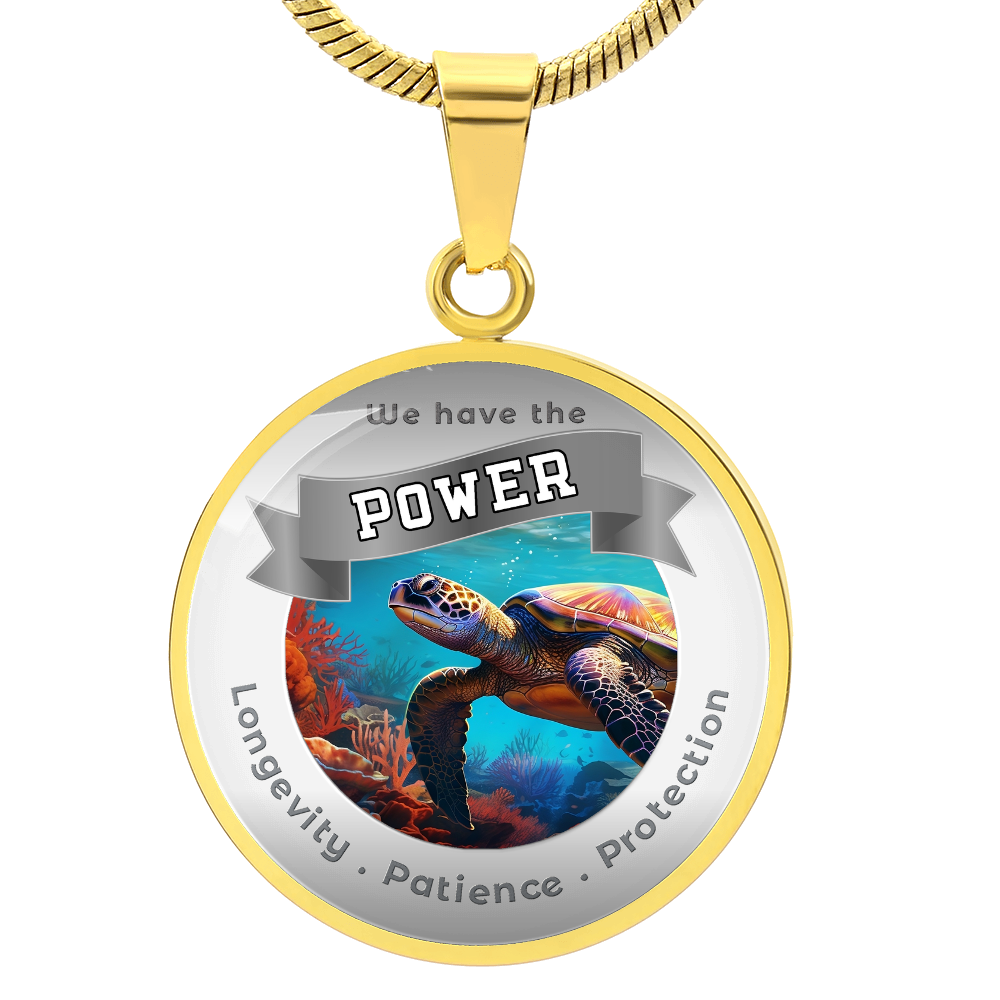 Turtle - Power Animal Affirmation Necklace - Longevity Patience Protection- More Than CharmsMore Than Charms