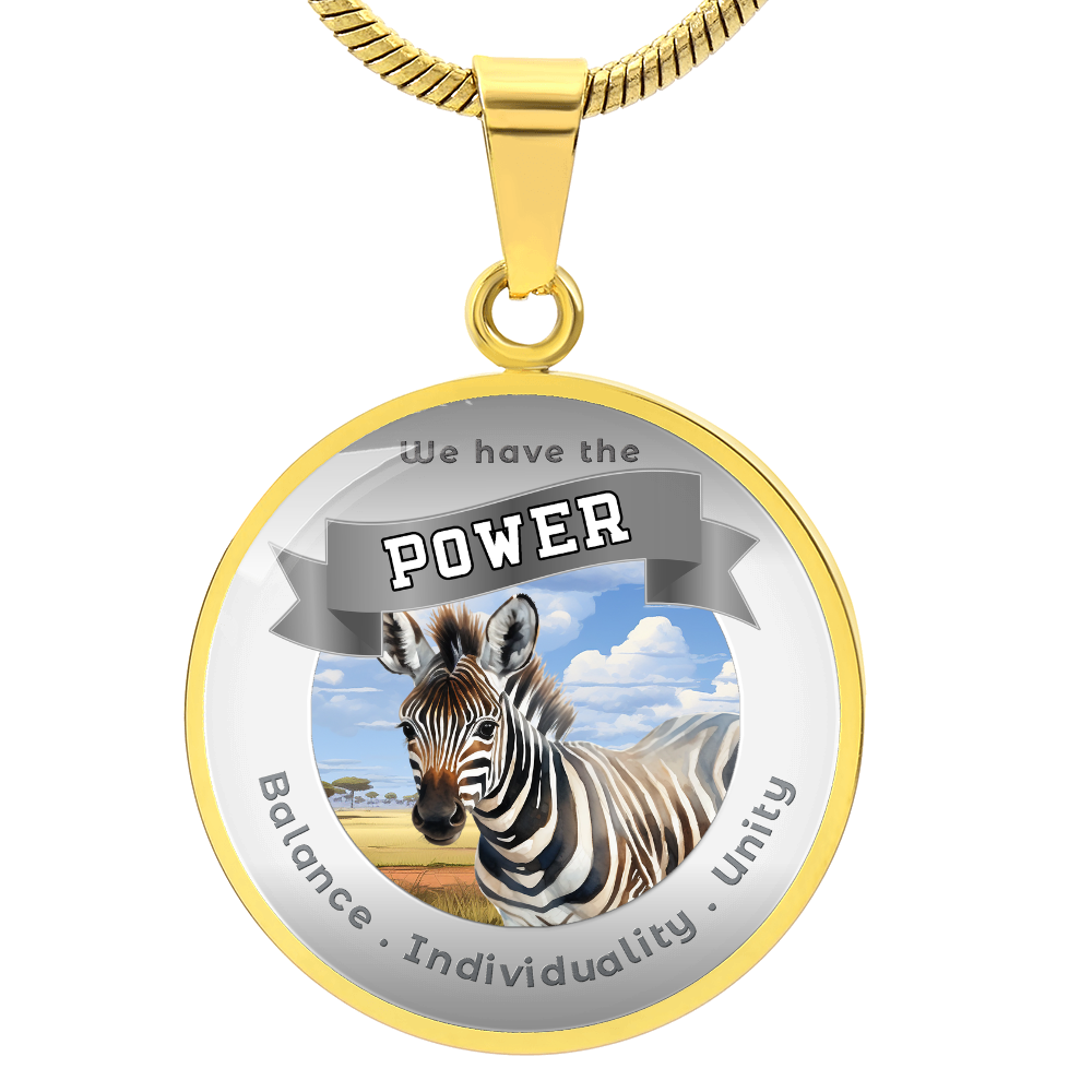 Zebra - Power Animal Affirmation Necklace - Balance Individuality Unity - More Than CharmsMore Than Charms