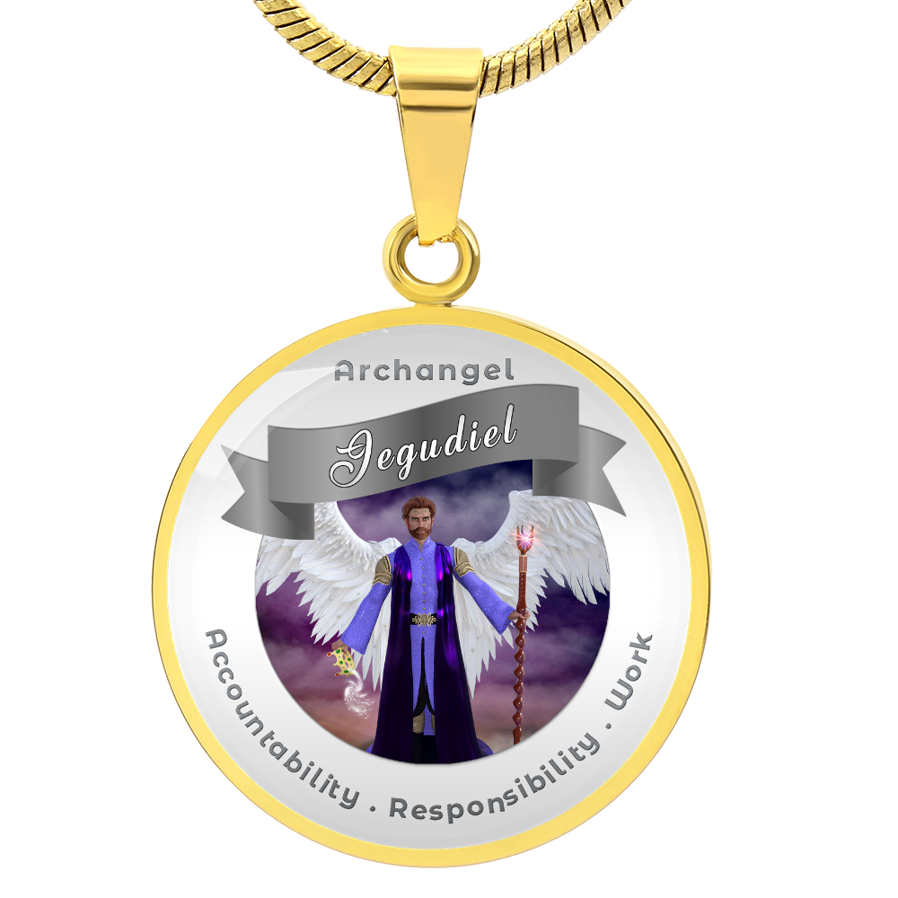 Archangel Jegudiel - Affirmation Necklace For Accountability, Mercy, Responsibility & Work - More Than CharmsMore Than Charms