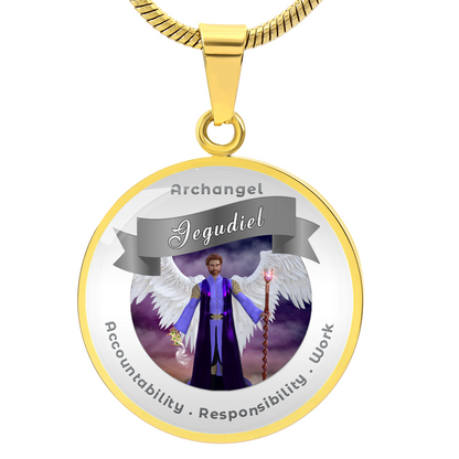 Archangel Jegudiel - Affirmation Necklace For Accountability, Mercy, Responsibility & Work - More Than CharmsMore Than Charms