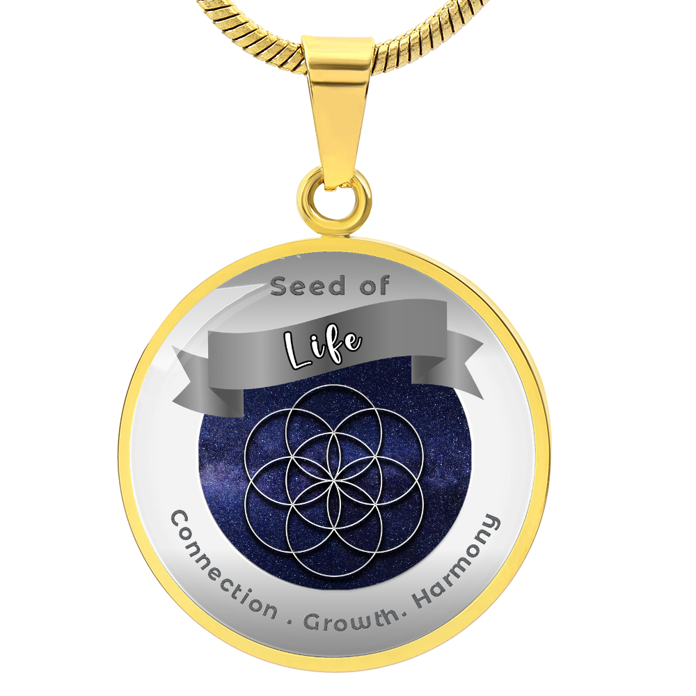 Seed of Life - Creation Unity Transformation - Affirmation Necklace - More Than CharmsMore Than Charms