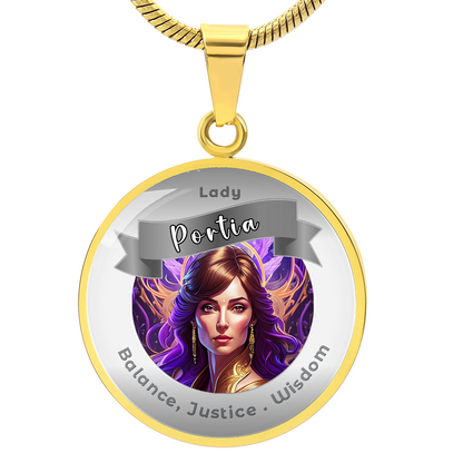 Lady Portia - Affirmation Necklace For Balance, Justice & Wisdom - More Than CharmsMore Than Charms