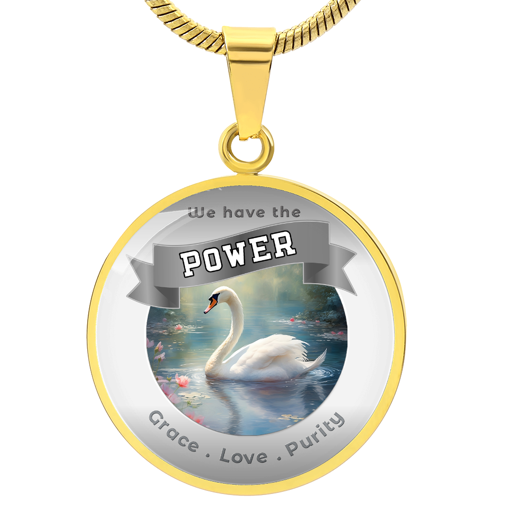 Swan - Power Animal Affirmation Necklace - Grace Love Purity - More Than CharmsMore Than Charms