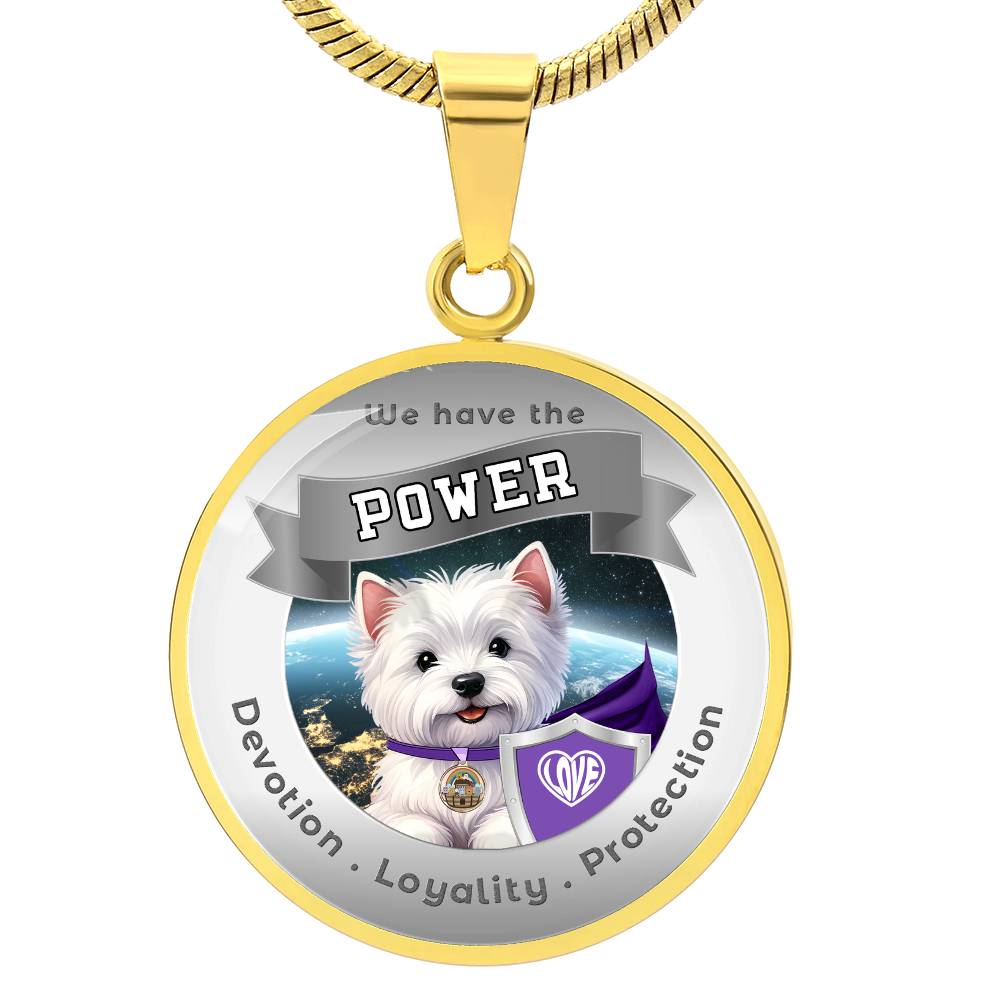 West Highland Terrier - Super Hero - Westie Dog Power Animal Affirmation Necklace - More Than CharmsMore Than Charms