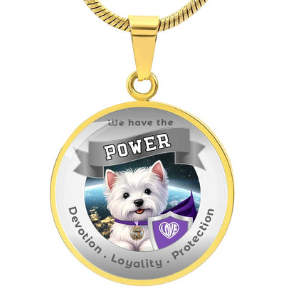 West Highland Terrier - Super Hero - Westie Dog Power Animal Affirmation Necklace - More Than CharmsMore Than Charms