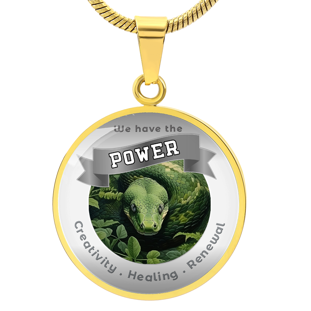 Snake - Power Animal Affirmation Necklace - Creativity Healing Renewal - More Than CharmsMore Than Charms