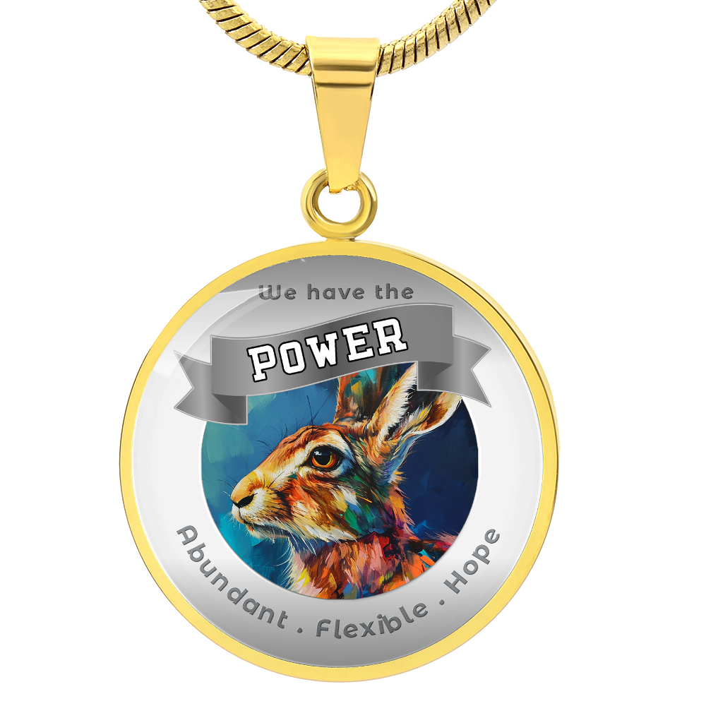 Rabbit - Power Animal Affirmation Necklace - Abundant Flexible Hope - More Than CharmsMore Than Charms