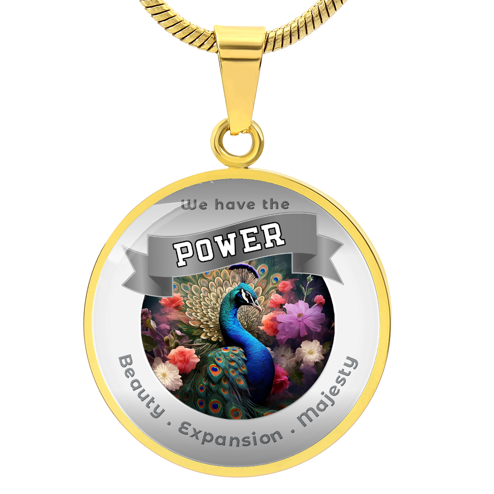 Peacock - Power Animal Affirmation Necklace - Beauty Expansion Majesty - More Than CharmsMore Than Charms
