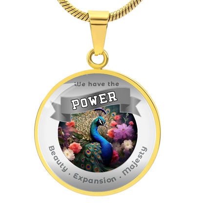 Peacock - Power Animal Affirmation Necklace - Beauty Expansion Majesty - More Than CharmsMore Than Charms