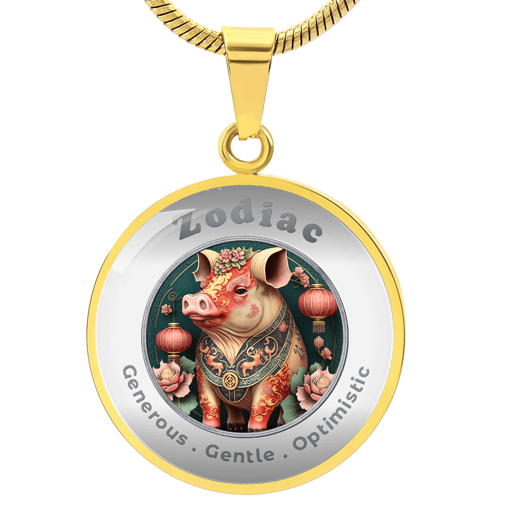 Pig - Chinese Zodiac - Affirmation Necklace - More Than CharmsMore Than Charms
