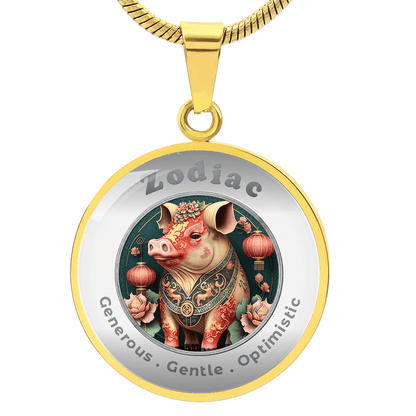 Pig - Chinese Zodiac - Affirmation Necklace - More Than CharmsMore Than Charms