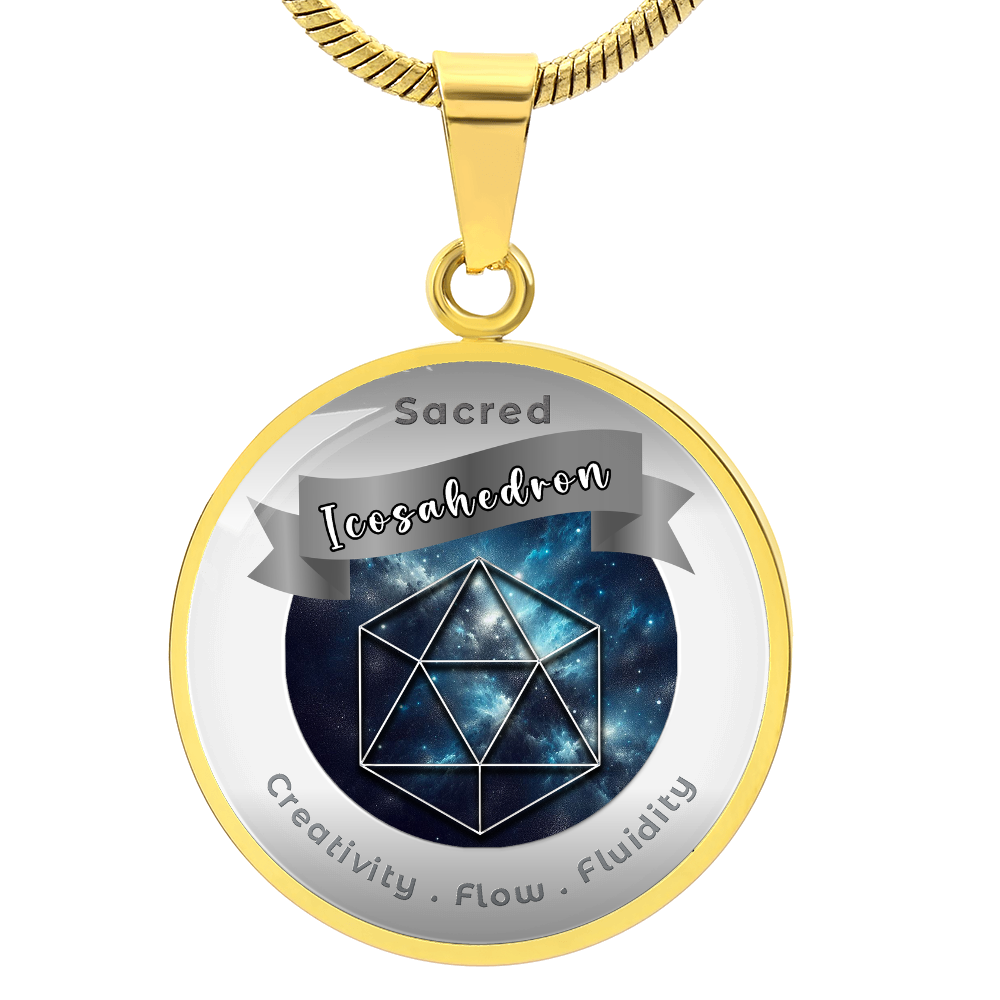 Icosahedron - Fluidity Healing Intuition - Affirmation Necklace - More Than CharmsMore Than Charms