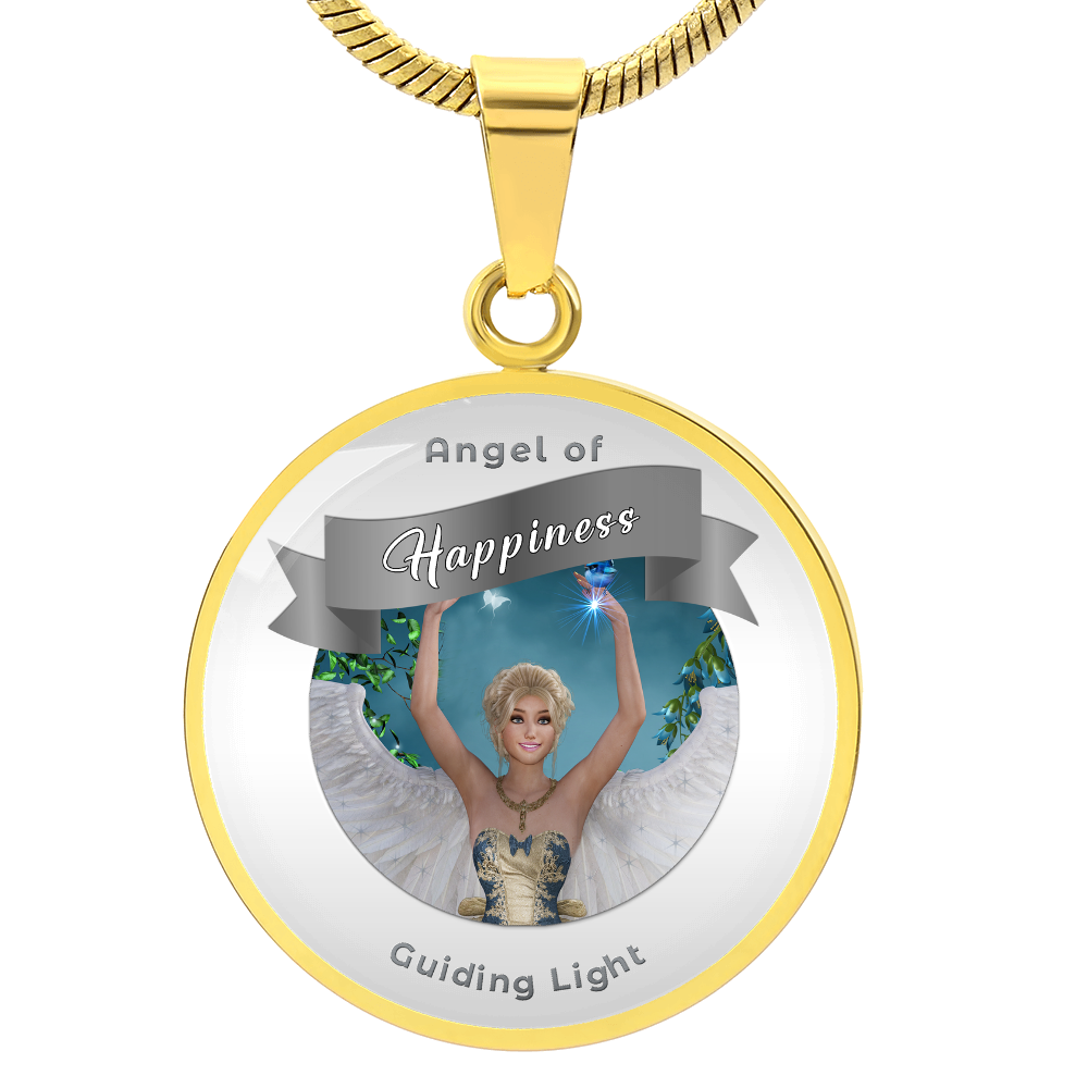 Happiness - Guardian Angel Affirmation Necklace - More Than CharmsMore Than Charms