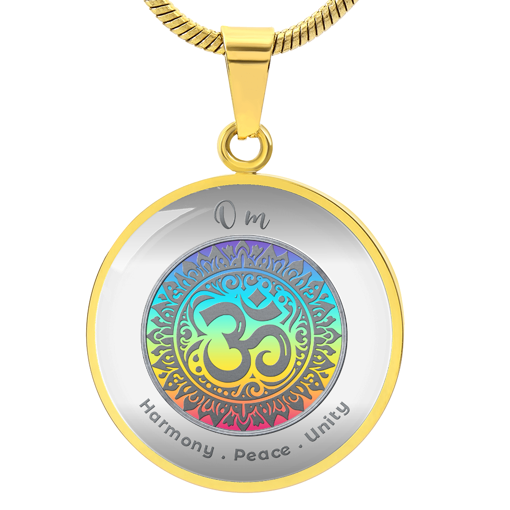 Om - Harmony Peace Unity - Affirmation Necklace - More Than CharmsMore Than Charms