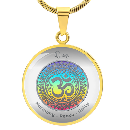 Om - Harmony Peace Unity - Affirmation Necklace - More Than CharmsMore Than Charms