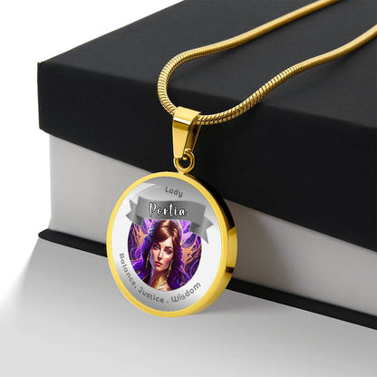 Lady Portia - Affirmation Necklace For Balance, Justice & Wisdom - More Than CharmsMore Than Charms