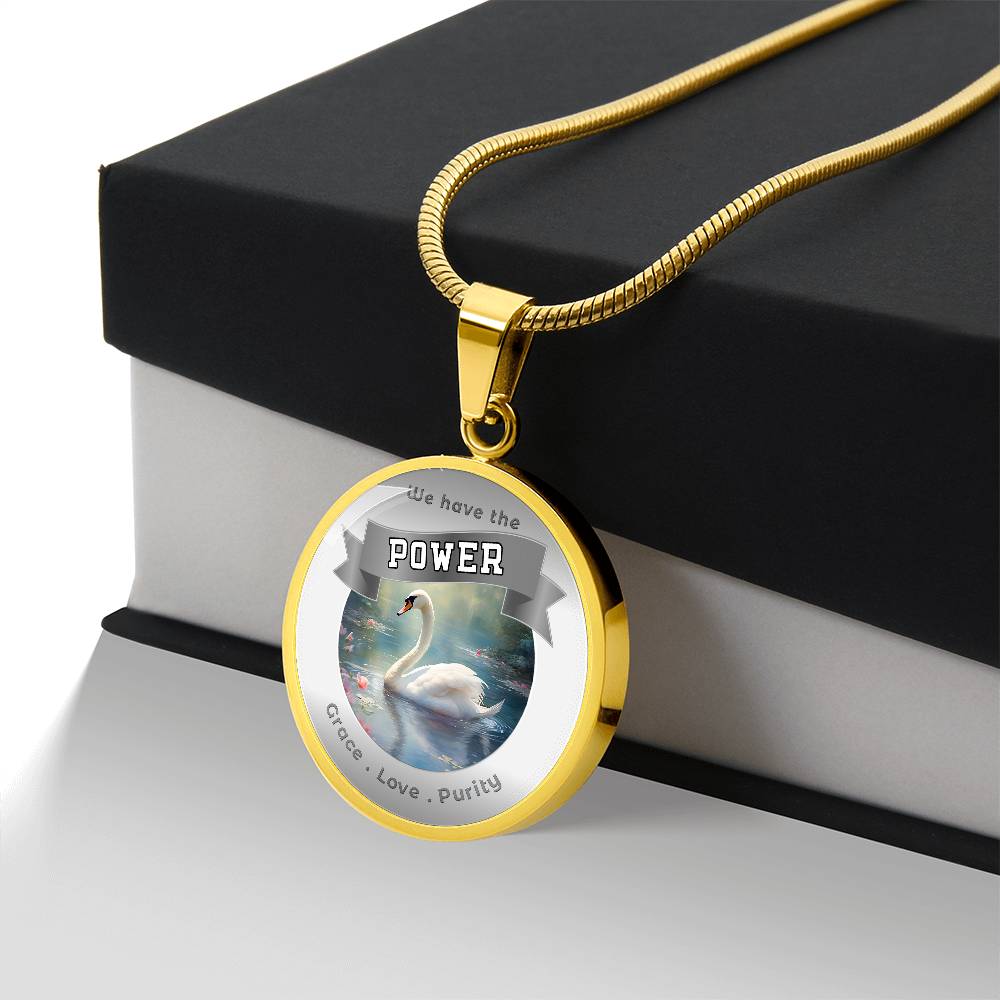 Swan - Power Animal Affirmation Necklace - Grace Love Purity - More Than CharmsMore Than Charms