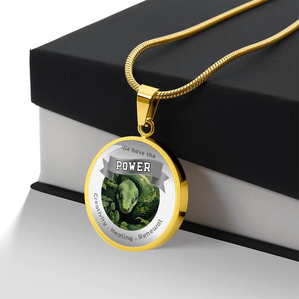 Snake - Power Animal Affirmation Necklace - Creativity Healing Renewal - More Than CharmsMore Than Charms