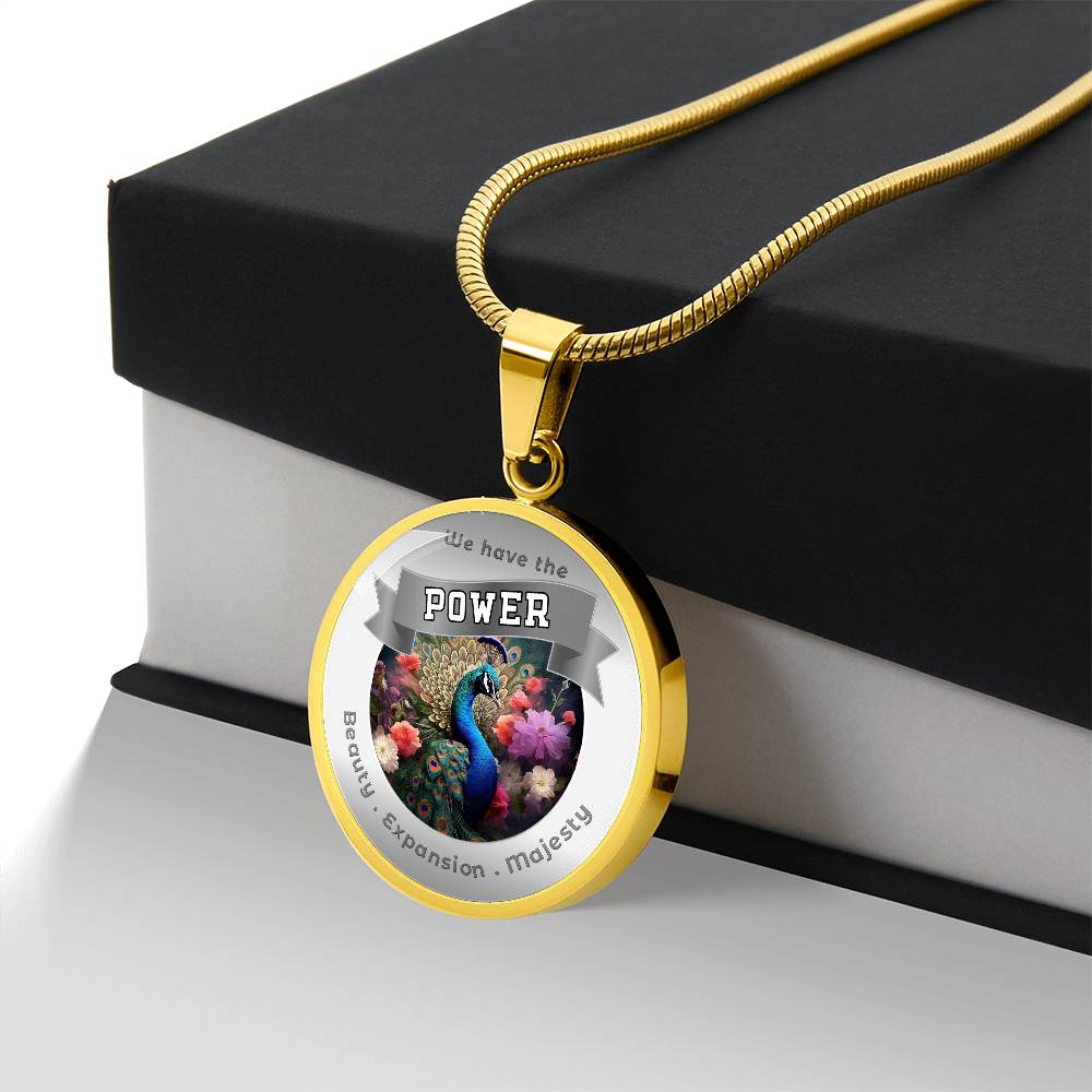 Peacock - Power Animal Affirmation Necklace - Beauty Expansion Majesty - More Than CharmsMore Than Charms