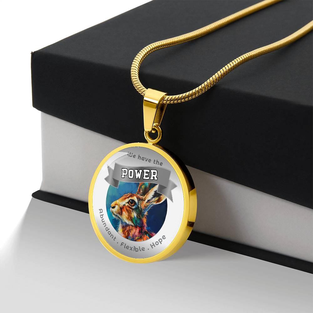 Rabbit - Power Animal Affirmation Necklace - Abundant Flexible Hope - More Than CharmsMore Than Charms