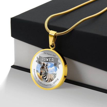 Zebra - Power Animal Affirmation Necklace - Balance Individuality Unity - More Than CharmsMore Than Charms