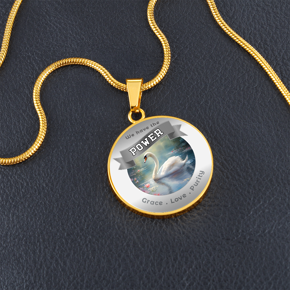 Swan - Power Animal Affirmation Necklace - Grace Love Purity - More Than CharmsMore Than Charms