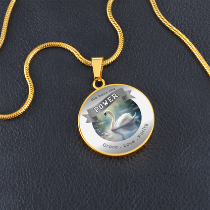 Swan - Power Animal Affirmation Necklace - Grace Love Purity - More Than CharmsMore Than Charms