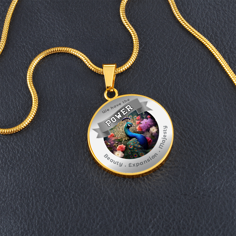 Peacock - Power Animal Affirmation Necklace - Beauty Expansion Majesty - More Than CharmsMore Than Charms