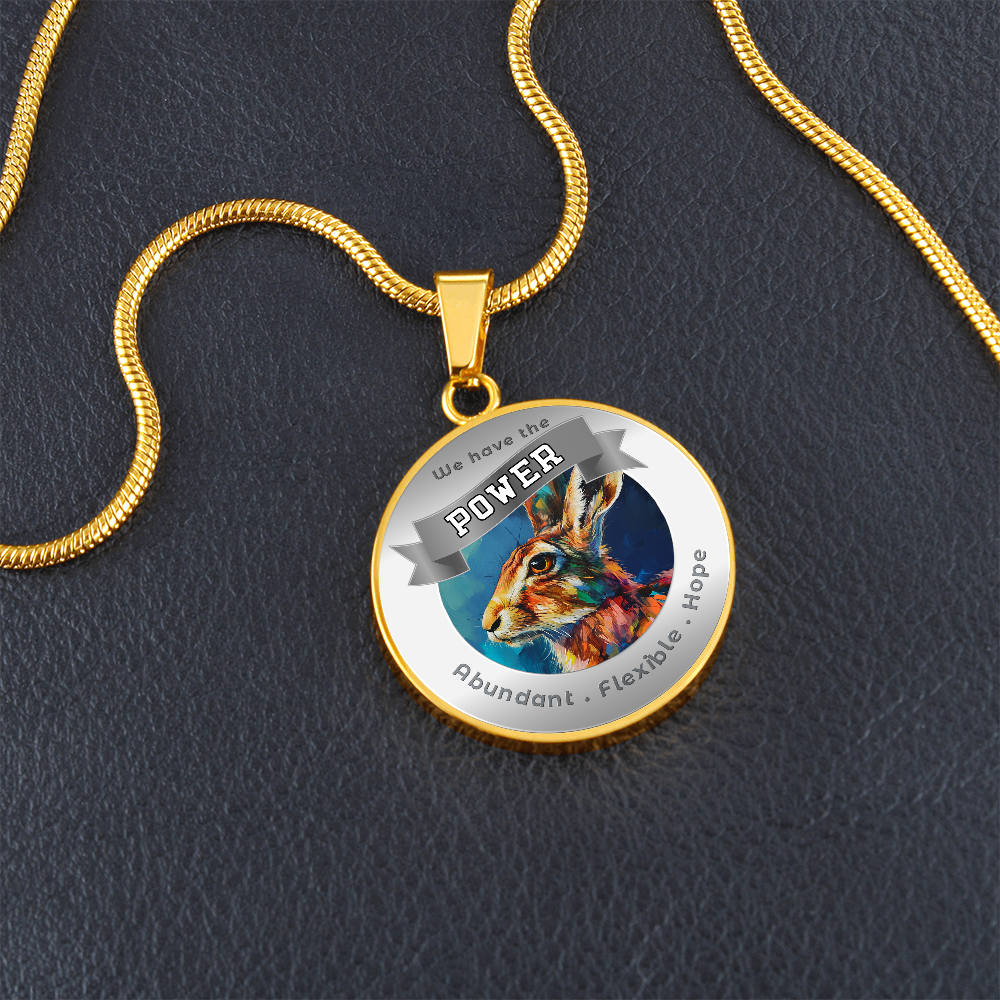 Rabbit - Power Animal Affirmation Necklace - Abundant Flexible Hope - More Than CharmsMore Than Charms