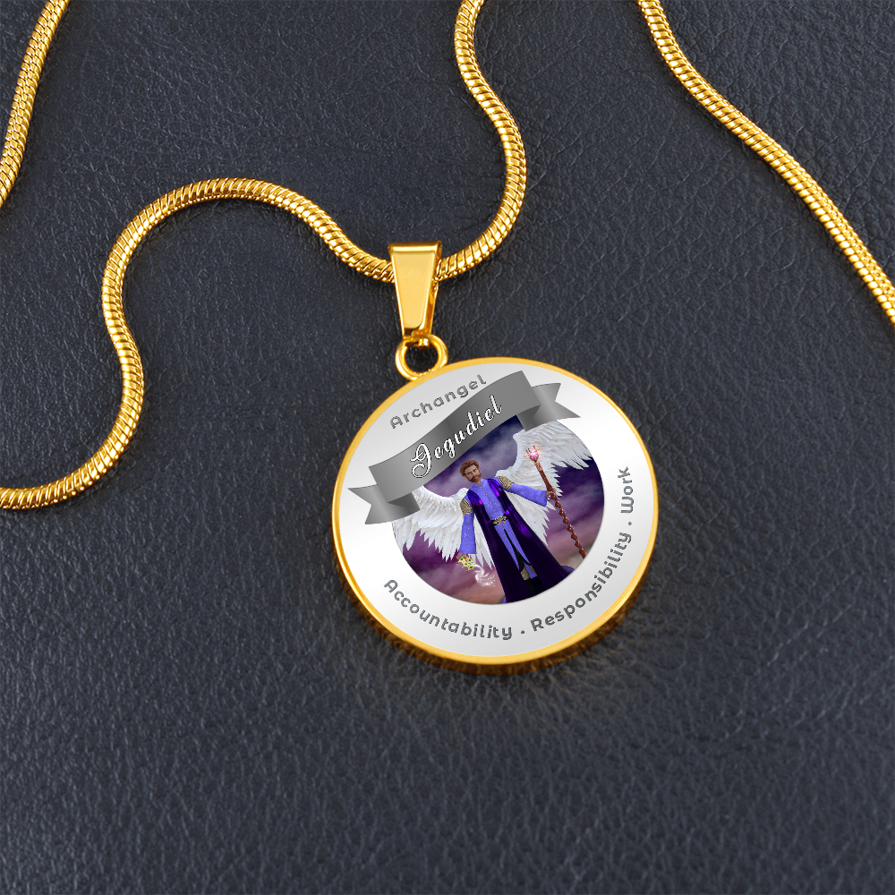 Archangel Jegudiel - Affirmation Necklace For Accountability, Mercy, Responsibility & Work - More Than CharmsMore Than Charms