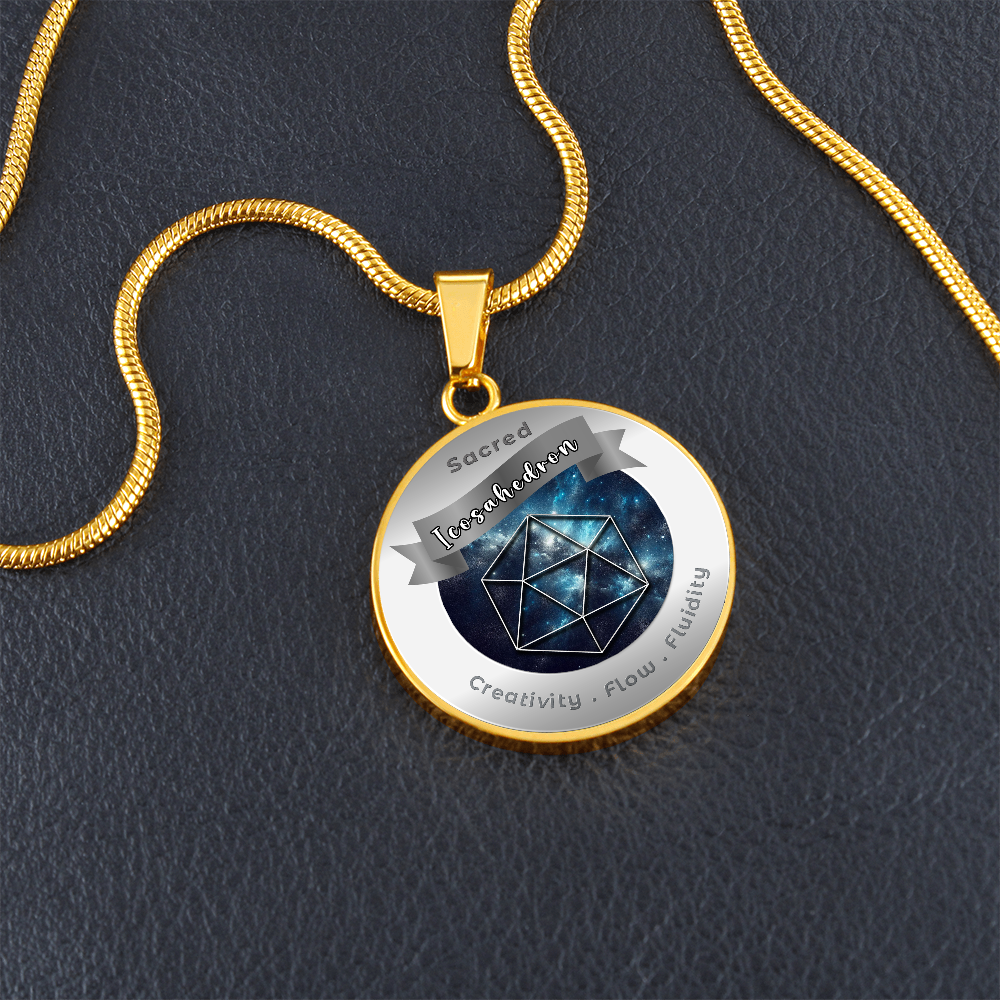 Icosahedron - Fluidity Healing Intuition - Affirmation Necklace - More Than CharmsMore Than Charms