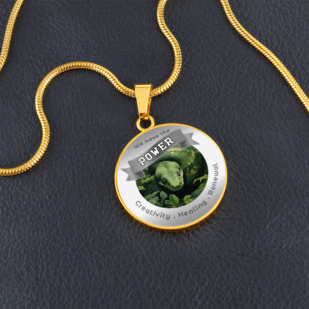 Snake - Power Animal Affirmation Necklace - Creativity Healing Renewal - More Than CharmsMore Than Charms
