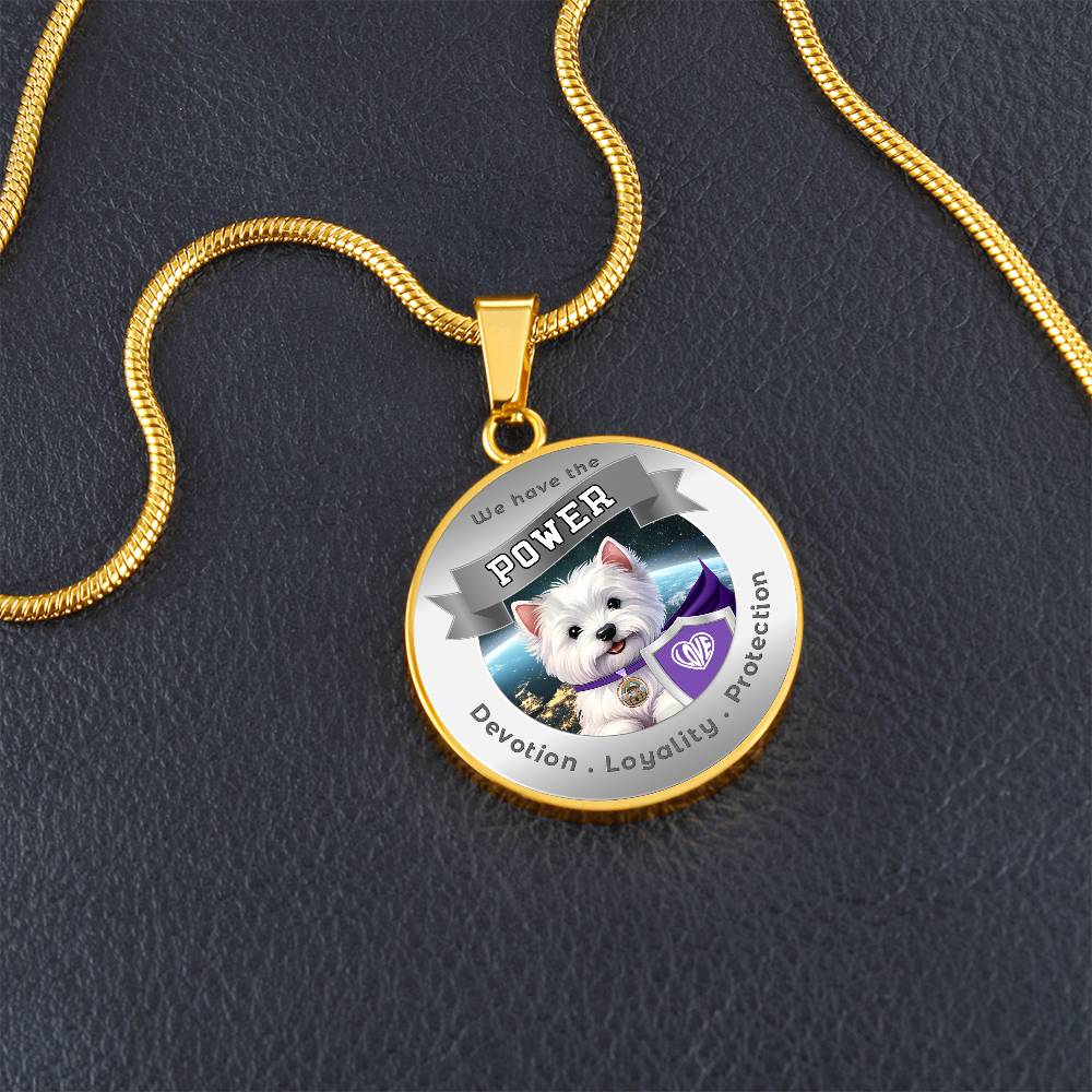 West Highland Terrier - Super Hero - Westie Dog Power Animal Affirmation Necklace - More Than CharmsMore Than Charms