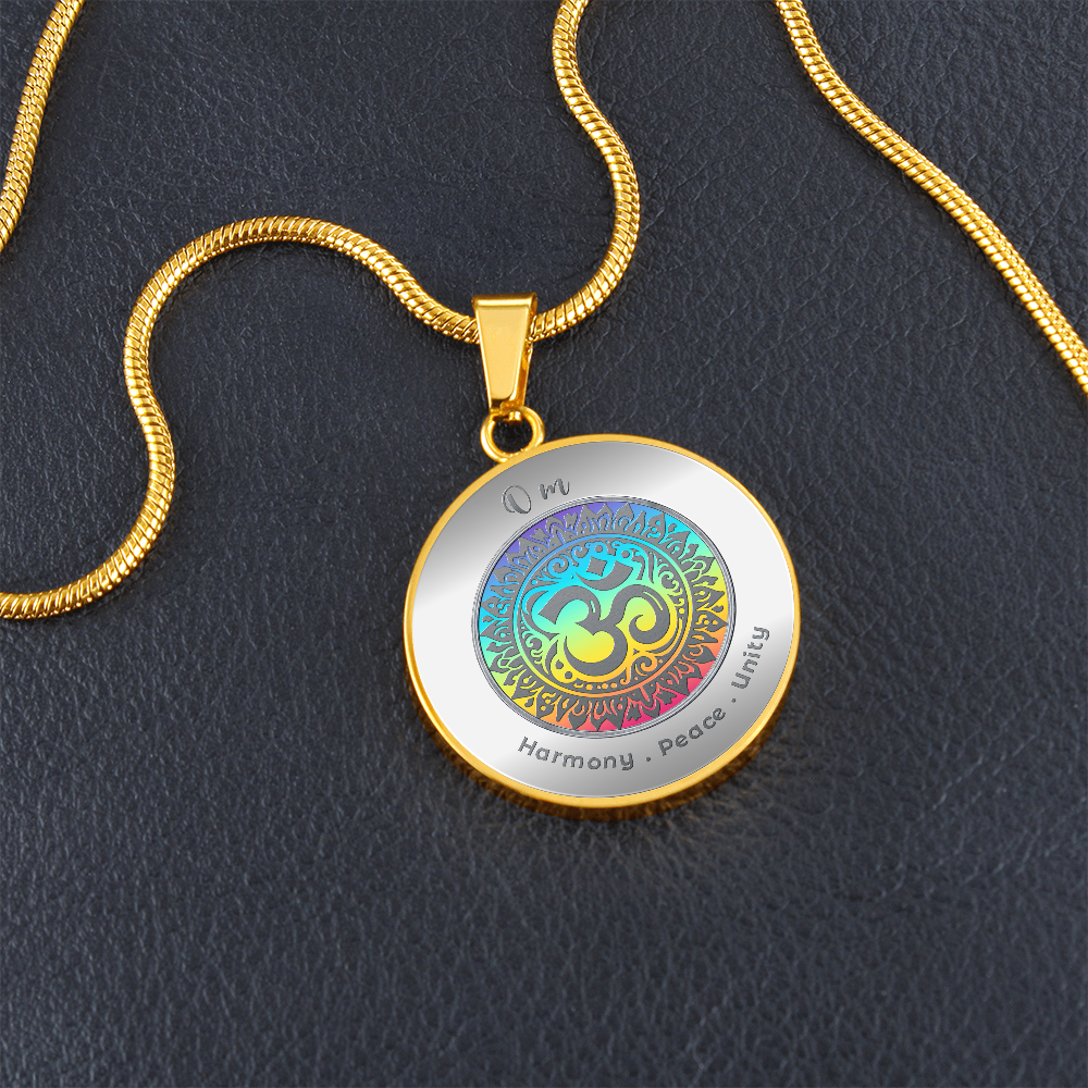 Om - Harmony Peace Unity - Affirmation Necklace - More Than CharmsMore Than Charms