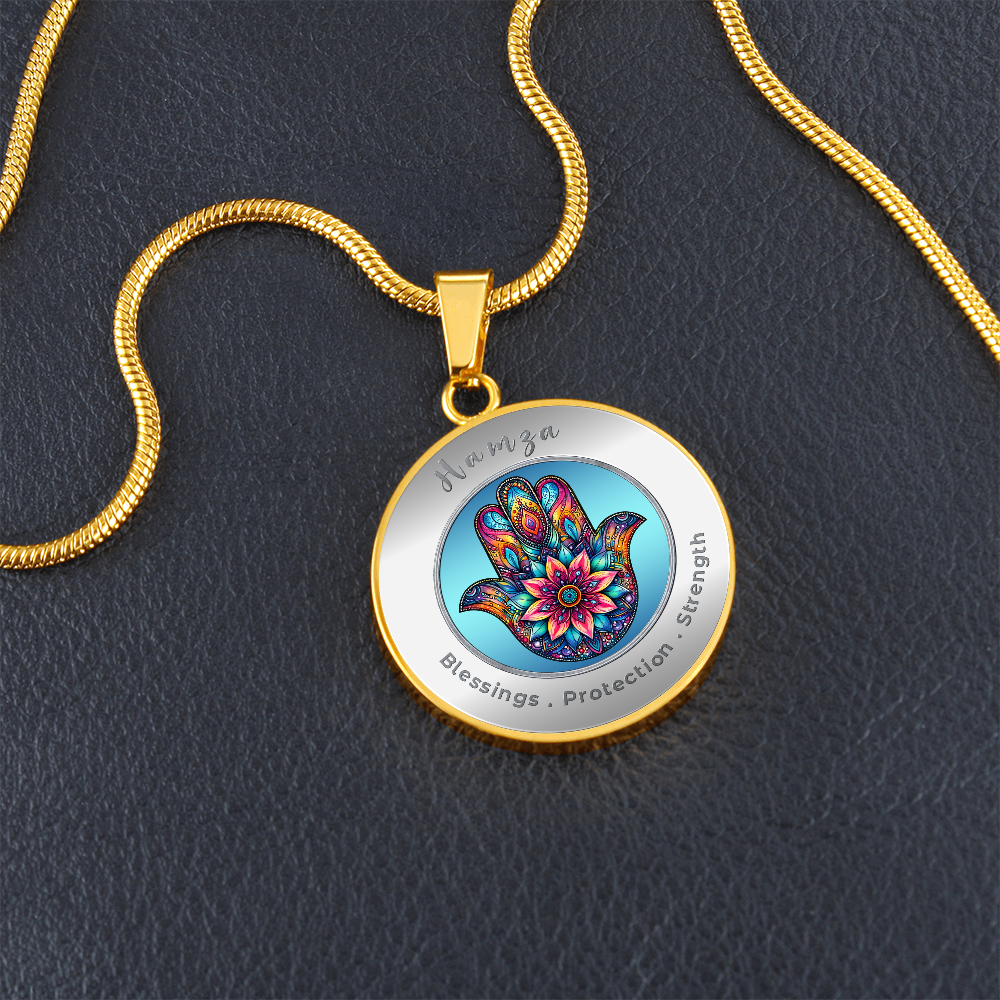 Hamsa - Protection Strength Blessings. - Affirmation Necklace - More Than CharmsMore Than Charms