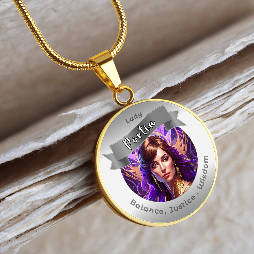 Lady Portia - Affirmation Necklace For Balance, Justice & Wisdom - More Than CharmsMore Than Charms