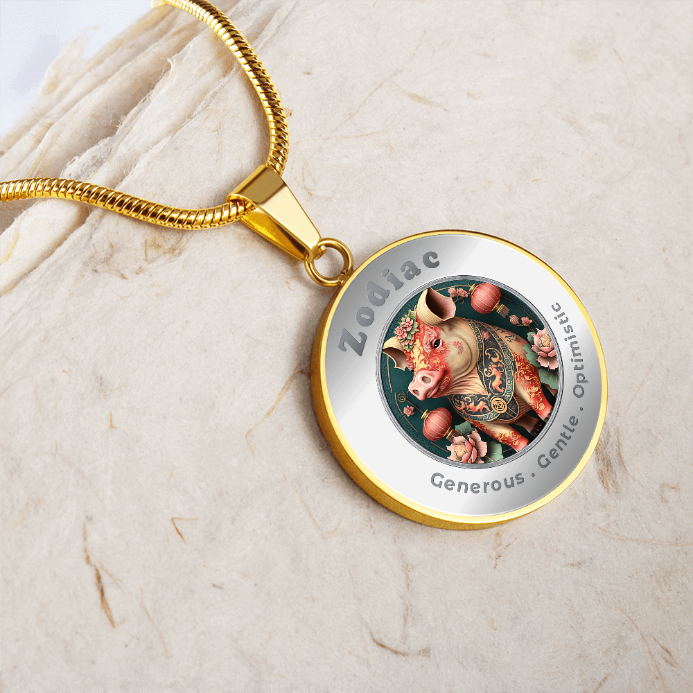 Pig - Chinese Zodiac - Affirmation Necklace - More Than CharmsMore Than Charms