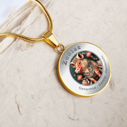 Pig - Chinese Zodiac - Affirmation Necklace - More Than CharmsMore Than Charms