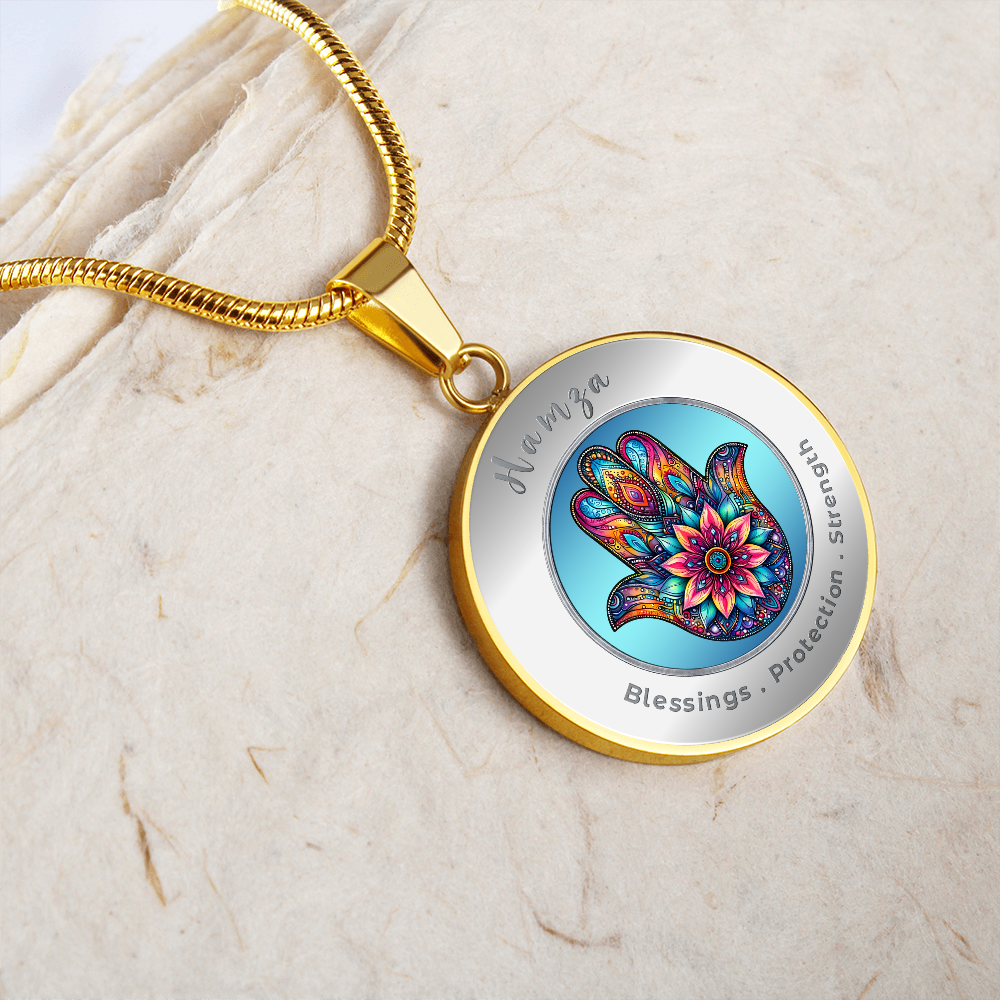 Hamsa - Protection Strength Blessings. - Affirmation Necklace - More Than CharmsMore Than Charms