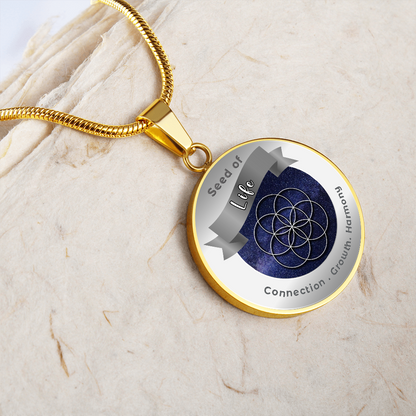 Seed of Life - Creation Unity Transformation - Affirmation Necklace - More Than CharmsMore Than Charms