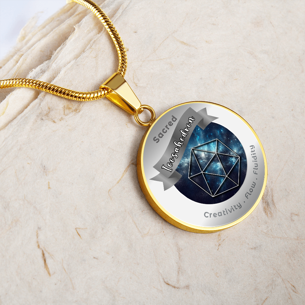 Icosahedron - Fluidity Healing Intuition - Affirmation Necklace - More Than CharmsMore Than Charms