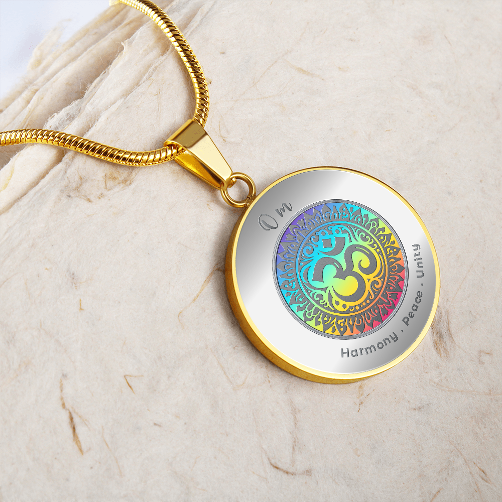 Om - Harmony Peace Unity - Affirmation Necklace - More Than CharmsMore Than Charms